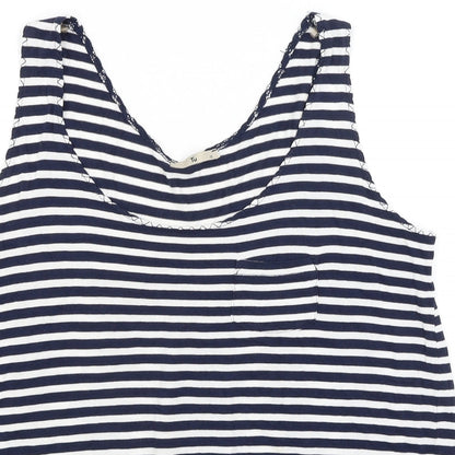 TU Womens White Striped  Basic Tank Size 12