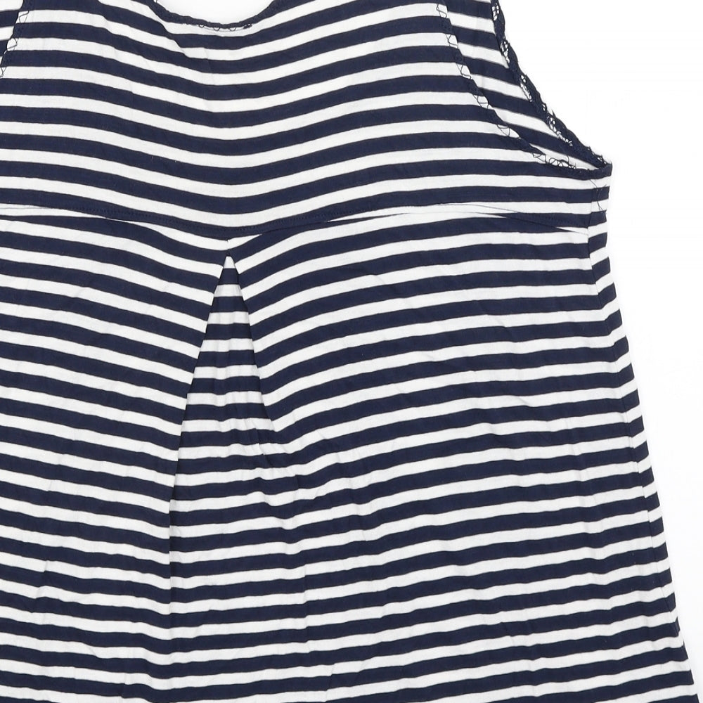 TU Womens White Striped  Basic Tank Size 12