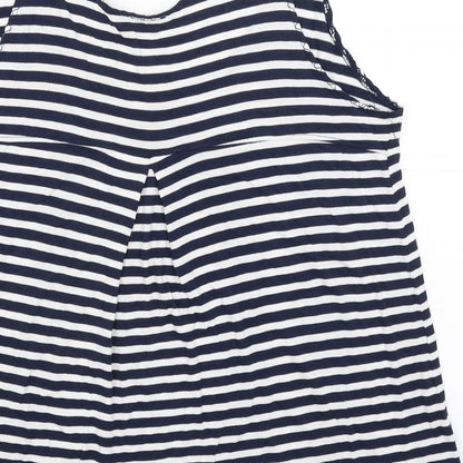 TU Womens White Striped  Basic Tank Size 12