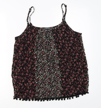 Primark Womens Black Floral  Camisole Blouse Size 10