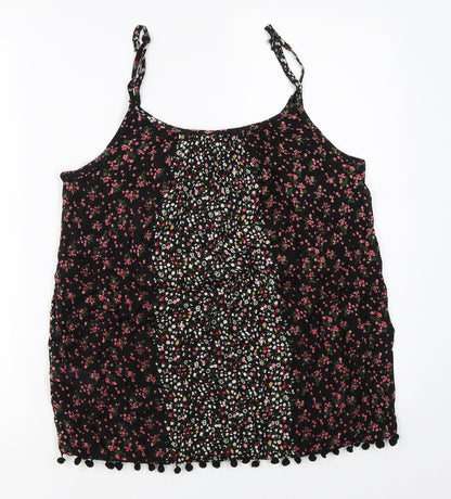 Primark Womens Black Floral  Camisole Blouse Size 10