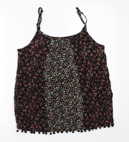 Primark Womens Black Floral  Camisole Blouse Size 10