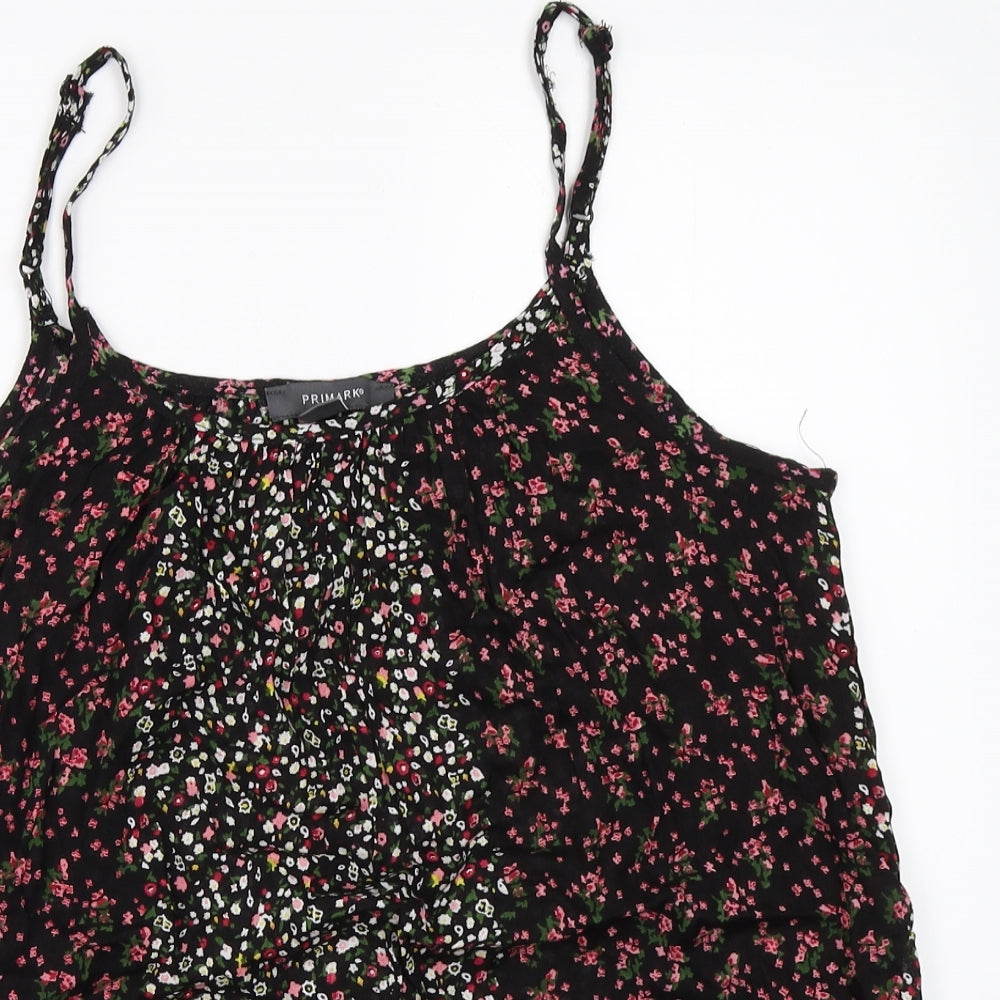 Primark Womens Black Floral  Camisole Blouse Size 10