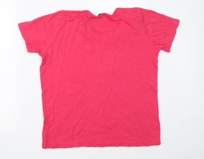 Isle Womens Pink   Basic T-Shirt Size 14