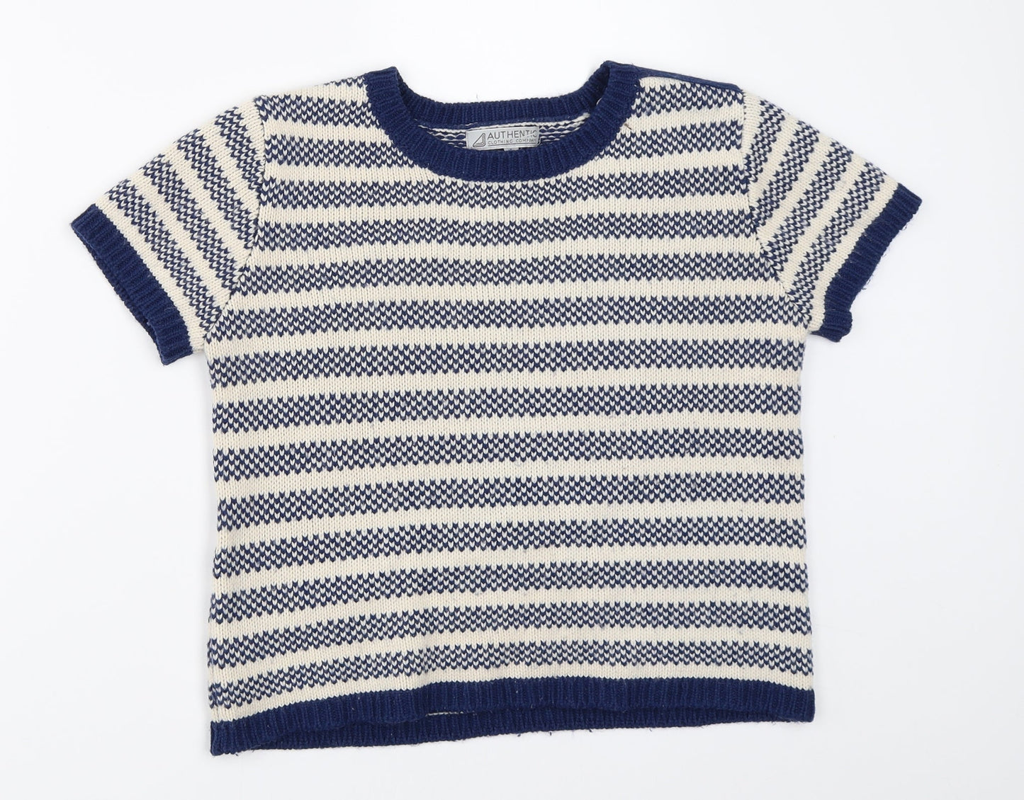 Authentic Clothing Company Womens Blue Striped  Pullover Jumper Size M