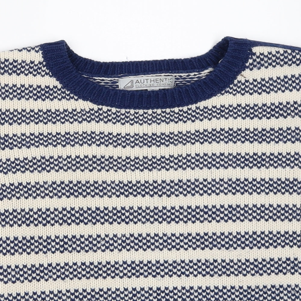 Authentic Clothing Company Womens Blue Striped  Pullover Jumper Size M