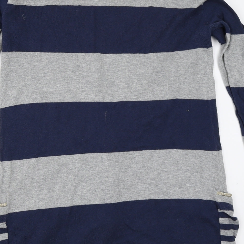 River Island Womens Grey Striped  Cardigan Jumper Size 6