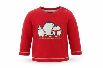 Front view of BHS girls’ red basic t-shirt, size 6-9, months