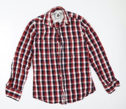 Mens UK Size S Cedar Wood State Red  Button-Up Long Sleeve Casual Shirt