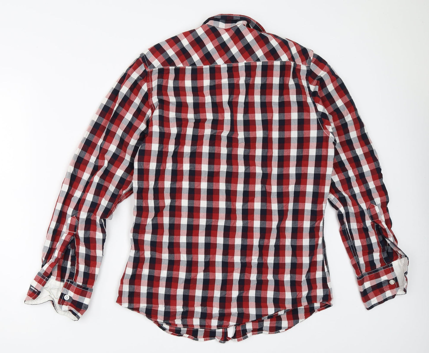 Mens UK Size S Cedar Wood State Red  Button-Up Long Sleeve Casual Shirt