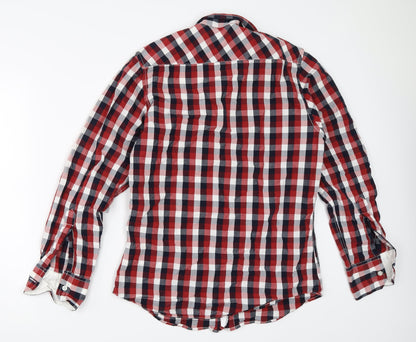 Mens UK Size S Cedar Wood State Red  Button-Up Long Sleeve Casual Shirt
