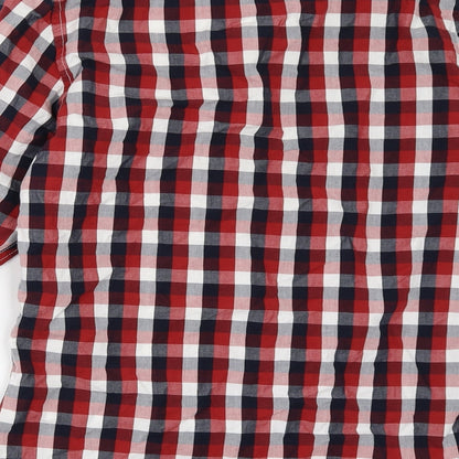 Mens UK Size S Cedar Wood State Red  Button-Up Long Sleeve Casual Shirt