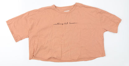 Womens UK Size 12 Topshop Orange Basic T-Shirt