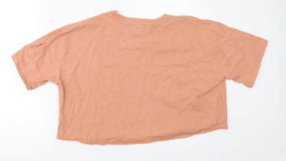 Womens UK Size 12 Topshop Orange Basic T-Shirt