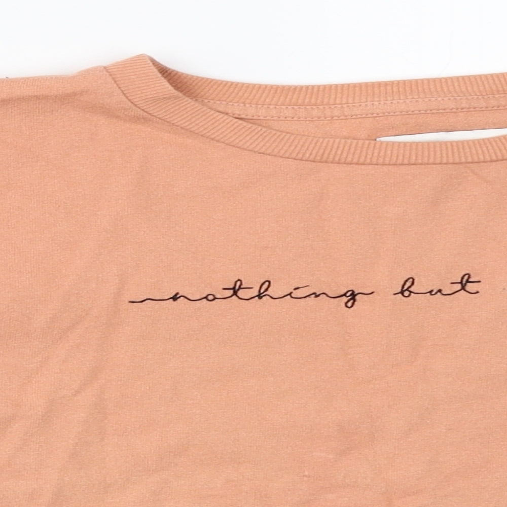 Womens UK Size 12 Topshop Orange Basic T-Shirt