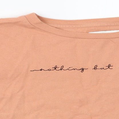 Womens UK Size 12 Topshop Orange Basic T-Shirt