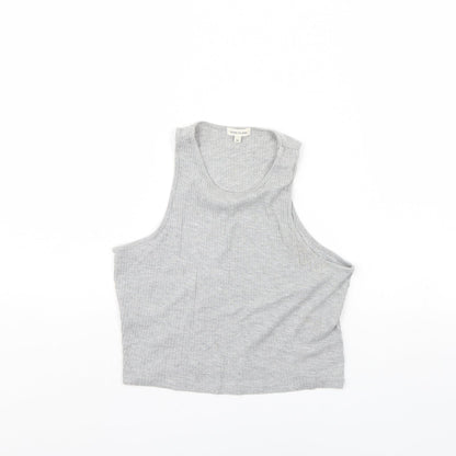 Womens UK Size 10 River Island Grey Cropped Tank