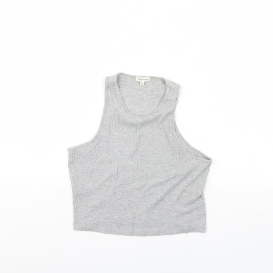 Womens UK Size 10 River Island Grey Cropped Tank