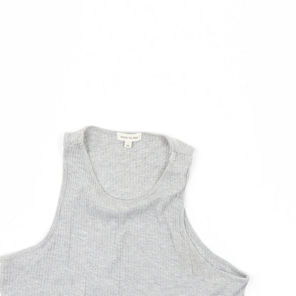 Womens UK Size 10 River Island Grey Cropped Tank
