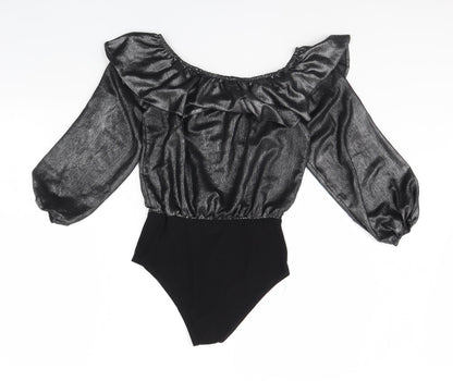 New Look Womens Silver   Bodysuit One-Piece Size 8