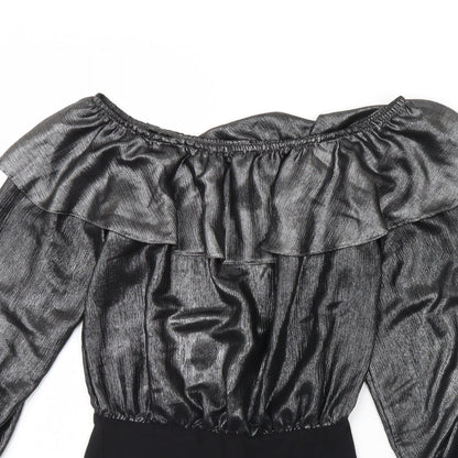 New Look Womens Silver   Bodysuit One-Piece Size 8