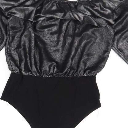 New Look Womens Silver   Bodysuit One-Piece Size 8