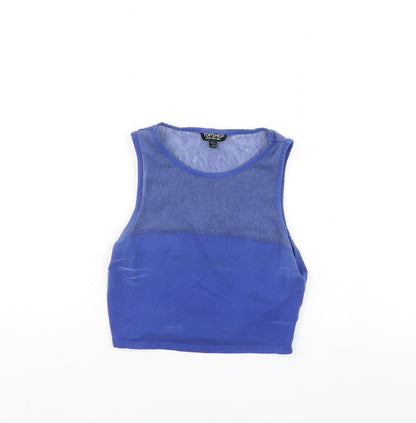 Womens UK Size 10 Topshop Blue Cropped Tank