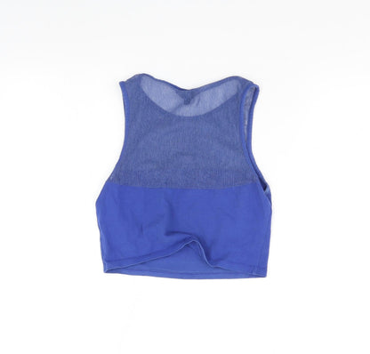 Womens UK Size 10 Topshop Blue Cropped Tank