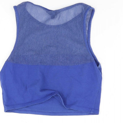 Womens UK Size 10 Topshop Blue Cropped Tank