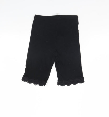 Topshop Womens Black   Compression Shorts Size 8