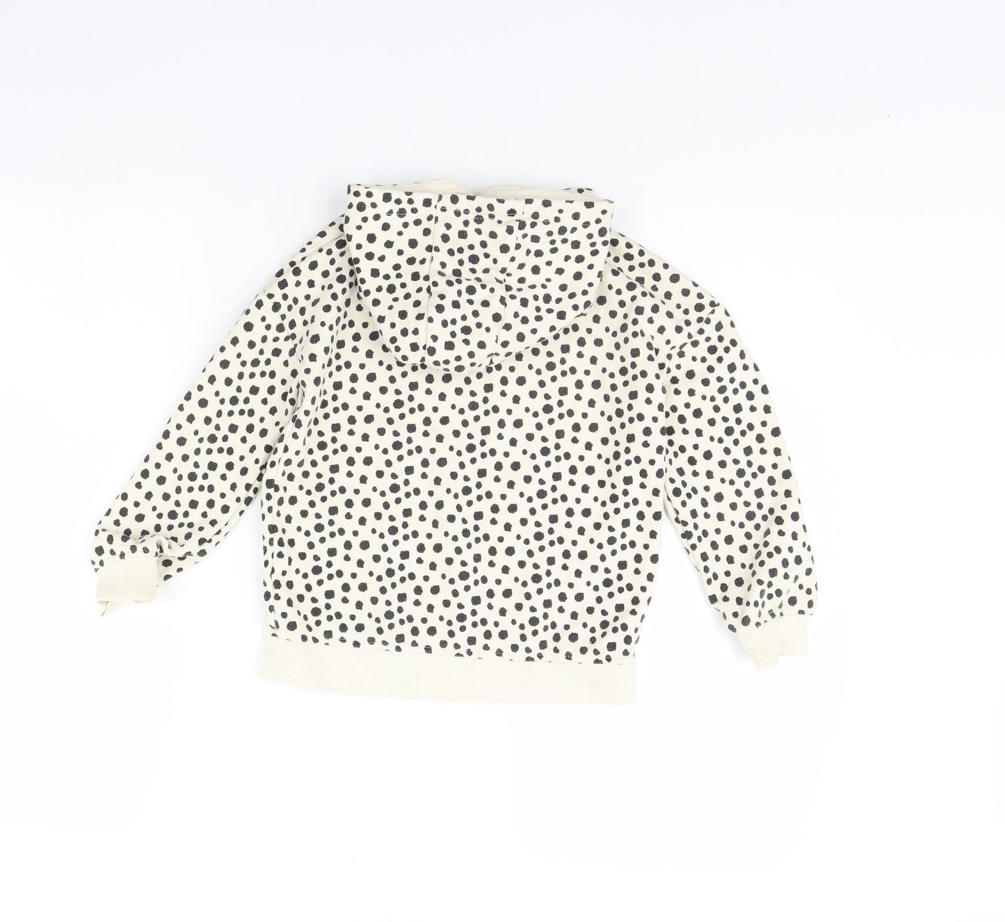 Primark Girls Beige Animal Print  Pullover Hoodie Size 5 Years  - happy vibes