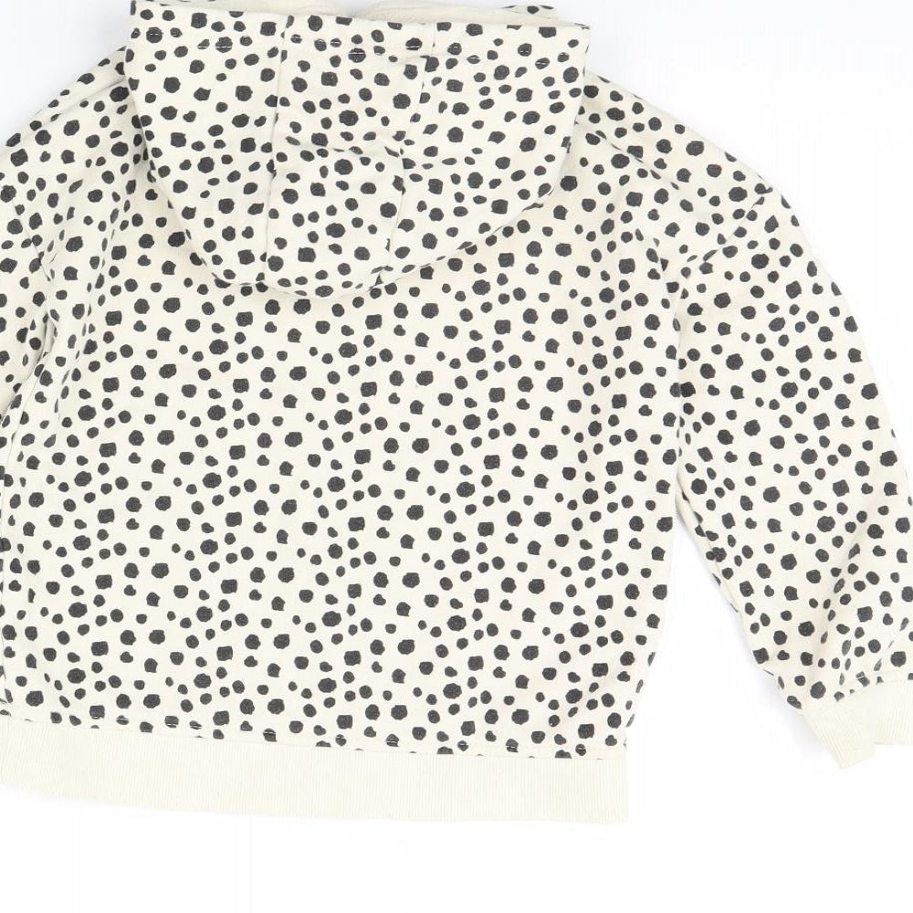 Primark Girls Beige Animal Print  Pullover Hoodie Size 5 Years  - happy vibes
