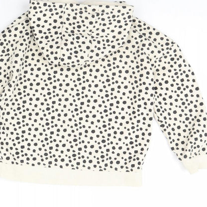 Primark Girls Beige Animal Print  Pullover Hoodie Size 5 Years  - happy vibes