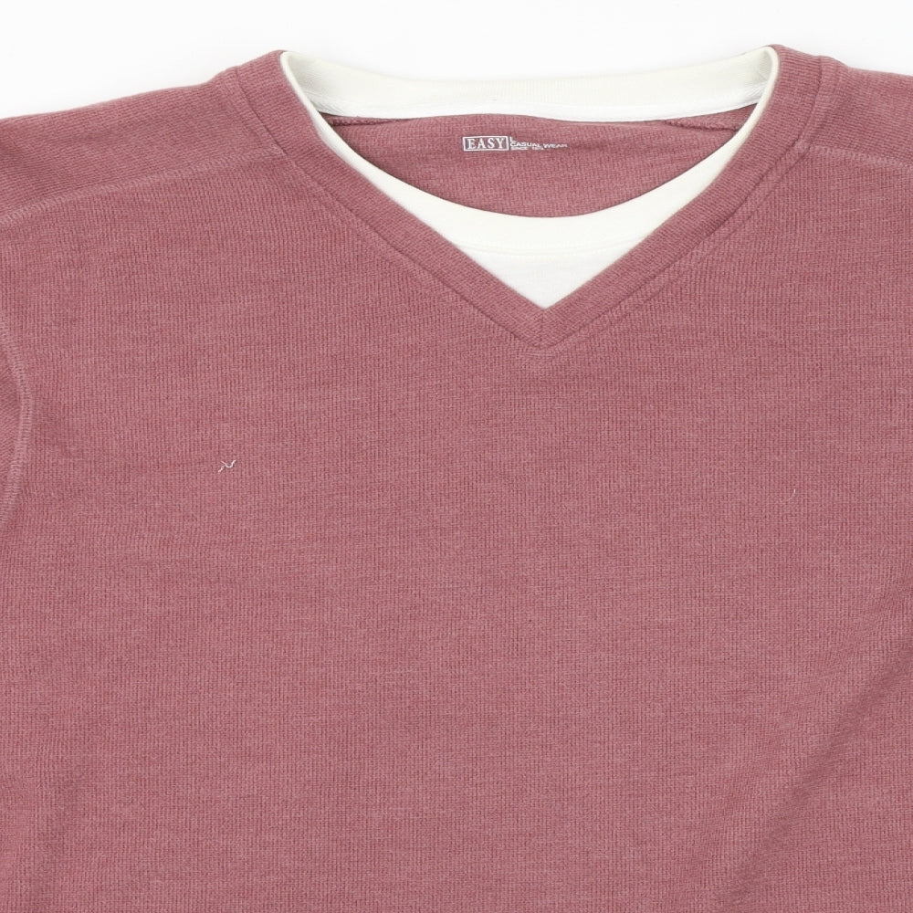 Easy  Mens Pink   Pullover Jumper Size L