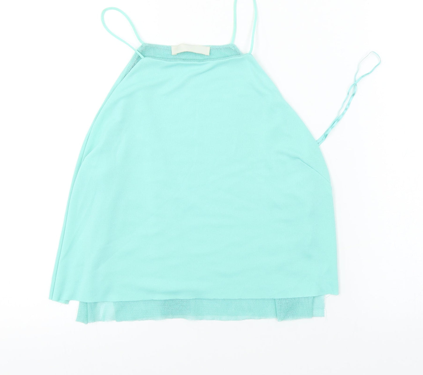 Womens UK Size M Zara Green Basic Tank