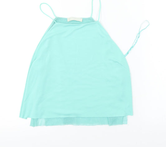 Womens UK Size M Zara Green Basic Tank