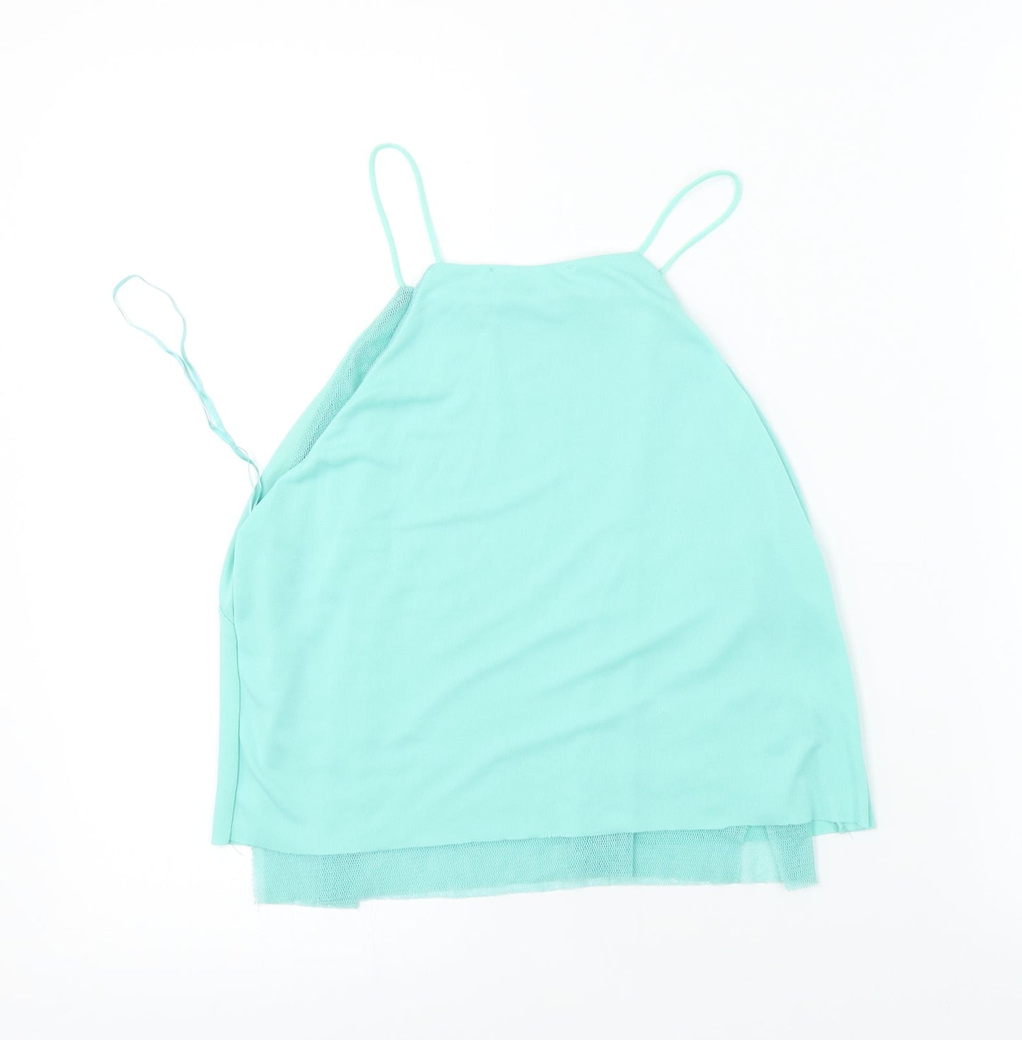 Womens UK Size M Zara Green Basic Tank