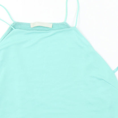 Womens UK Size M Zara Green Basic Tank