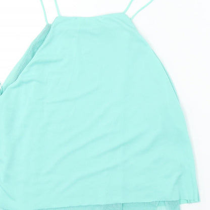 Womens UK Size M Zara Green Basic Tank