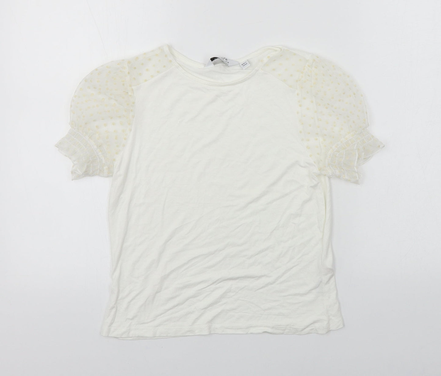 Womens UK Size 8 Dorothy Perkins White Basic T-Shirt