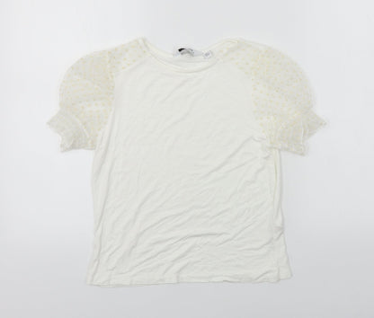 Womens UK Size 8 Dorothy Perkins White Basic T-Shirt