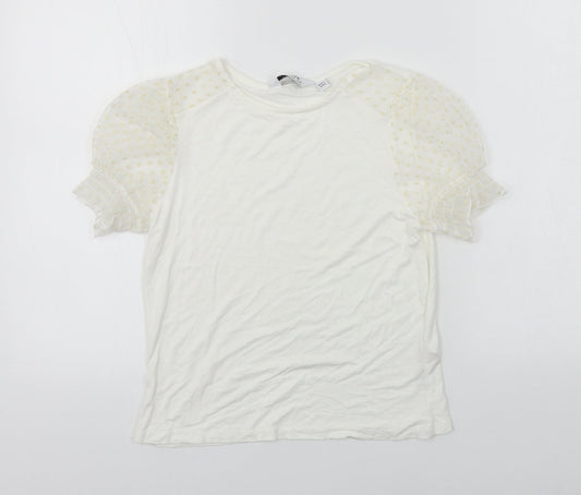 Womens UK Size 8 Dorothy Perkins White Basic T-Shirt
