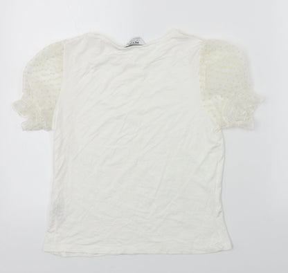 Womens UK Size 8 Dorothy Perkins White Basic T-Shirt