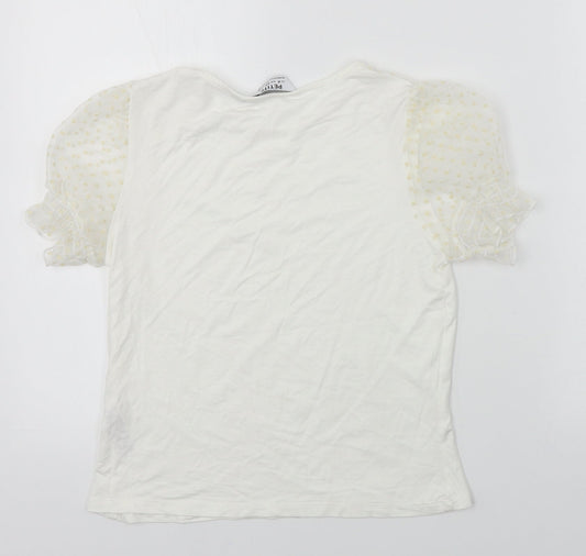Womens UK Size 8 Dorothy Perkins White Basic T-Shirt