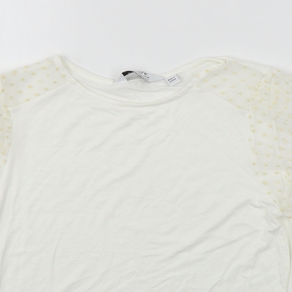 Womens UK Size 8 Dorothy Perkins White Basic T-Shirt