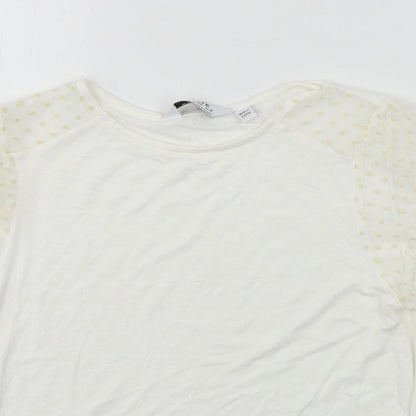 Womens UK Size 8 Dorothy Perkins White Basic T-Shirt