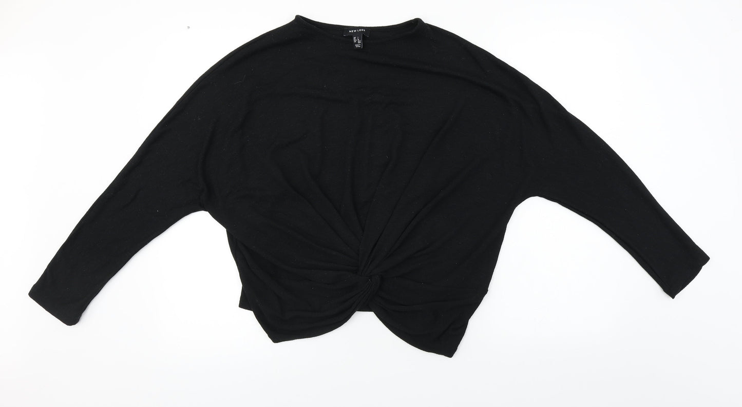 Womens UK Size L New Look Black Basic T-Shirt