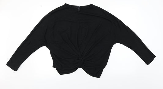 Womens UK Size L New Look Black Basic T-Shirt