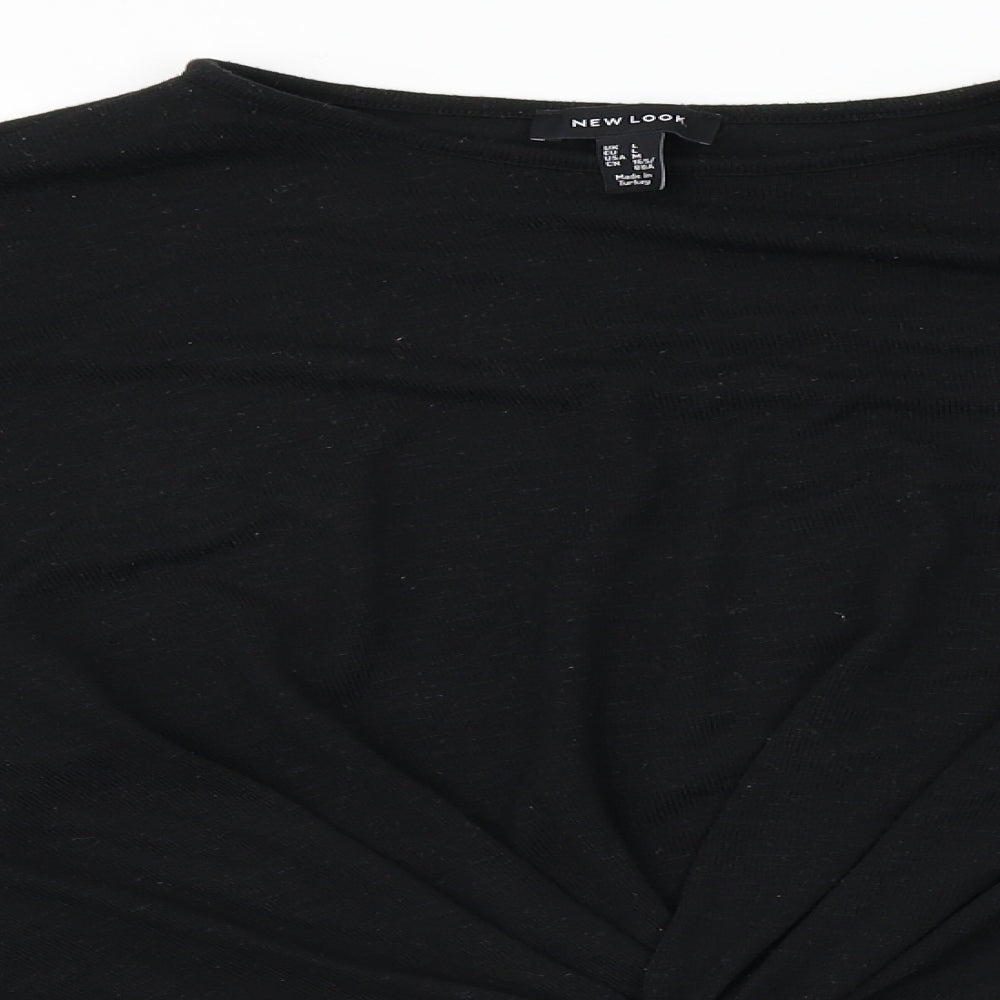 Womens UK Size L New Look Black Basic T-Shirt