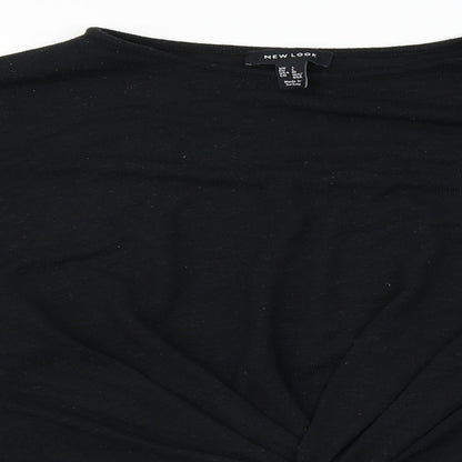 Womens UK Size L New Look Black Basic T-Shirt